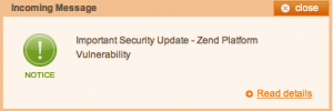 Important Security Update - Zend Framework Vulnerability